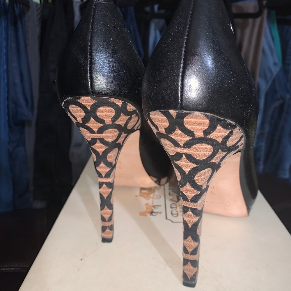Coach Alexa Soft Calf Platform Heels, gently used - Picture 2 of 3